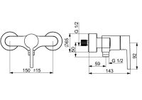 Vorschau: Hansa Hansavantis Einhand-Brausebatterie, Pinhebel, chrom