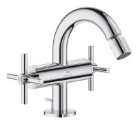 Grohe Atrio 2-Griff-Bidetarmatur mit Ablaufgarnitur & Kreuzgriffen, chrom 24353000