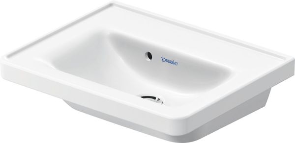 Duravit D-Neo Handwaschbecken rechteckig 50x40cm, mit Überlauf, mit WonderGliss, weiß 07425000601