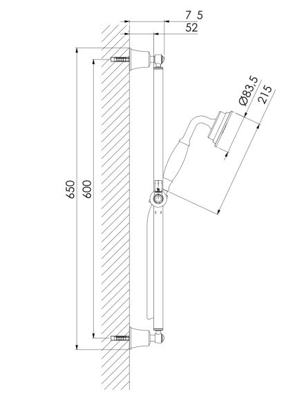 Steinberg Serie 340 Brausegarnitur mit Brausestange 60cm, Handbrause, Brauseschlauch 150cm