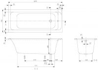 Vorschau: Villeroy&Boch Architectura Rechteck-Badewanne 170x70cm