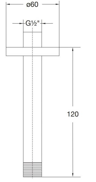 Steinberg Serie 100 Brausearm Deckenmontage, 12cm