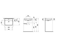 Vorschau: Laufen MEDA Aufsatzwaschtisch 55x46cm techn. Zeichnung