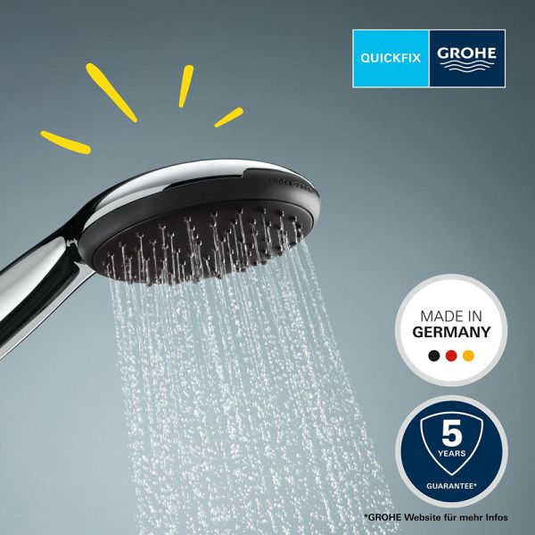 Grohe QuickFix Vitalio Start 110 Handbrause 2 Strahlarten inkl. Brauseschlauch, chrom 2696010E