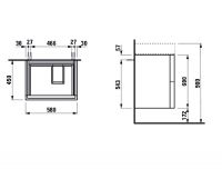 Vorschau: Kartell by Laufen Waschtischunterbau mit 2 Auszügen, Breite 58cm