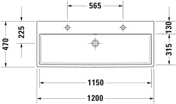 Duravit Vero Air Waschtisch rechteckig 120x47cm, ohne Überlauf, ohne Hahnloch, weiß 2350120079