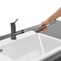 Villeroy&Boch Como Shower Küchenarmatur aus Edelstahl, Ausziehbrause, anthrazit 92520005