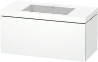 Duravit L-Cube c-bonded Set 100x48cm mit Vero Air Waschtisch mit 1Schublade, ohne Hahnloch weiß matt LC6918N1818