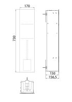 Vorschau: emco asis pure (Glasfront) WC-Modul Unterputz 73x17cm 1-türig 975528 Zeichnung