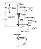 Vorschau: Grohe Lineare Einhand-Waschtischbatterie XS-Size, ES-Funktion, Mittelstellung kalt, mit Ablaufg.