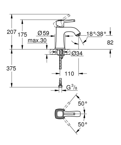 Grohe Grandera Einhand-Waschtischbatterie M-Size