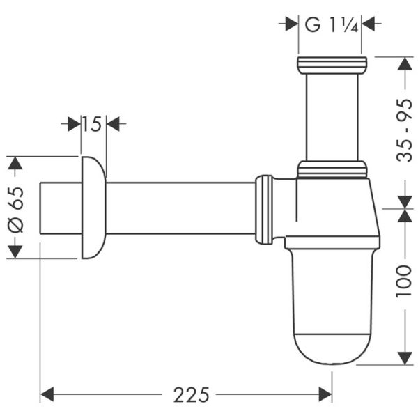 Hansgrohe Tassensiphon Standardmodell 1 1/4", chrom