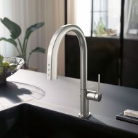 Vorschau: Hansgrohe Aqittura M91 Küchenarmatur mit SodaSystem 210 Starter Set, mit sBox lite, edelstahl finish 76839800