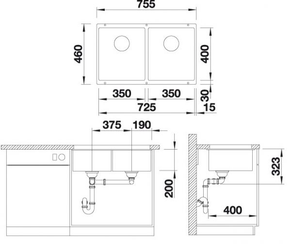 Blanco Subline 350/350-U Granitspüle SILGRANIT®