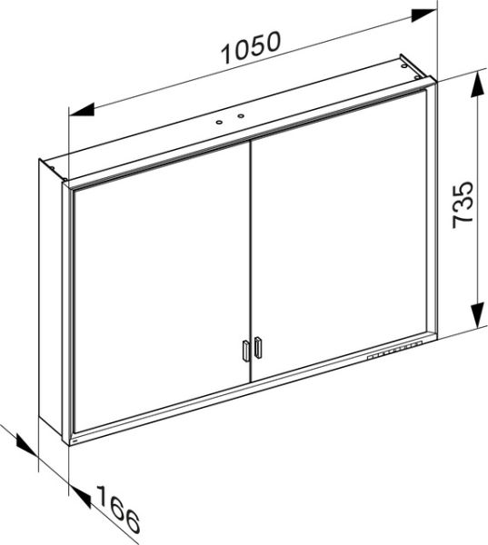 Keuco Royal Lumos Spiegelschrank für Wandvorbau, 2 lange Türen, 105x73,5cm 14308172301