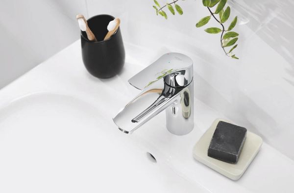 Grohe Eurosmart Waschtischbatterie S-Size mit Push-Open Ablaufgarnitur, energiesparend, chrom