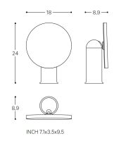 Vorschau: Cosmic Geyser/Essentials Kosmetikspiegel Ø18cm, 5-fache Vergrößerung, schwarz matt