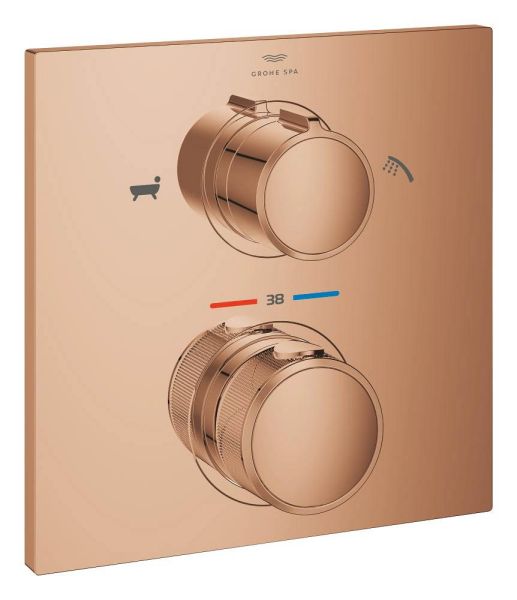 Grohe Allure Thermostat-Wannenbatterie mit integrierter 2-Wege-Umstellung, warm sunset 19446DA2