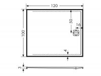 Vorschau: Polypex PLANO S 100x120 Duschwanne 100x120x3cm