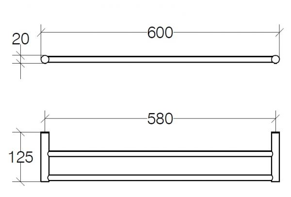 lineabeta PICOLA Handtuchhalter 60cm doppelt, chrom