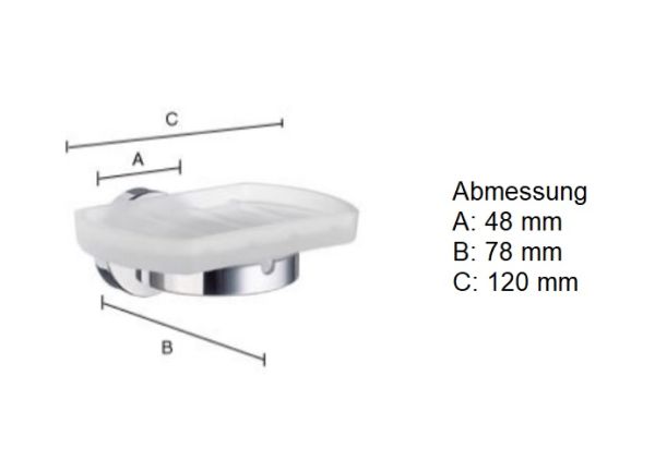 Smedbo Home Seifenschalenhalter mit satiniertem Glas, chrom