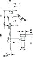 Vorschau: Duravit No.1 Einhebel-Bidetmischer mit Zugstangen-Ablaufgarnitur, chrom