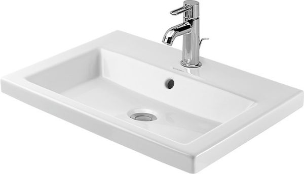 Duravit Universal Einbauwaschtisch 60x43cm, mit Überlauf, ohne Wondergliss, weiß 0347600000