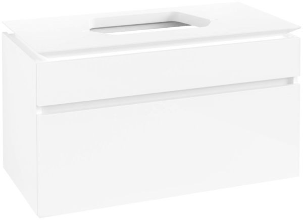 Villeroy&Boch Legato Waschtischunterschrank 100x50cm für Aufsatzwaschtisch, 2 Auszüge, white, B75600DH