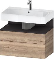 Duravit Qatego Unterschrank 79x47cm in eiche marmoriert, mit offenem Fach in graphit supermatt Antifingerprint QA4394