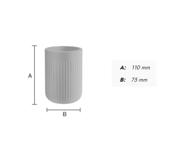 Smedbo Zahnputzbecher, geriffelt, weiß