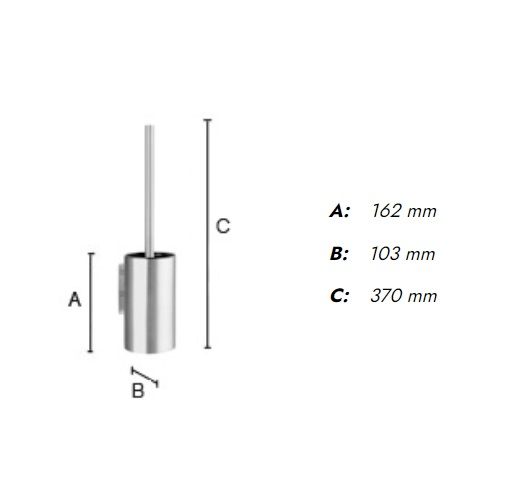 Smedbo Round selbstklebende WC-Bürste mit Behälter, edelstahl gebürstet