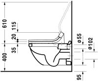 Vorschau: Duravit Starck 3 Wand-WC 62x36,5cm, oval, HygieneGlaze, Durafix, weiß