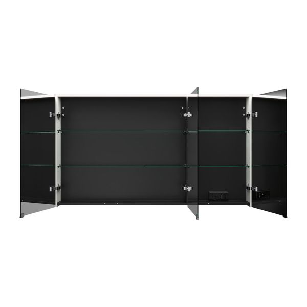 Burgbad Eqio Spiegelschrank mit horizontaler LED-Beleuchtung und 3 Spiegeltüren, 140x80cm