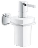 Grohe Grandera Keramik-Seifenspender mit Halter, 110ml, weiß-chrom 40910000 