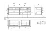 Vorschau: Villeroy&Boch Legato Waschtischunterschrank 160x50cm für Aufsatzwaschtisch, 4 Auszüge B69300DH