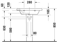 Vorschau: Duravit DuraStyle Waschtisch 65x48cm, mit Überlauf, mit Wondergliss, weiß 23206500001