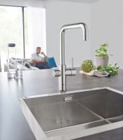 Vorschau: Grohe Blue Home Einhand-Spültischbatterie mit Filterfunktion, mit Bluetooth und WIFI, U-Auslauf 31456001 chrom Spüle