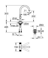 Vorschau: Grohe Atrio 2-Griff-Waschtischarmatur L-Size mit Push-Open, Knopfbetätigung