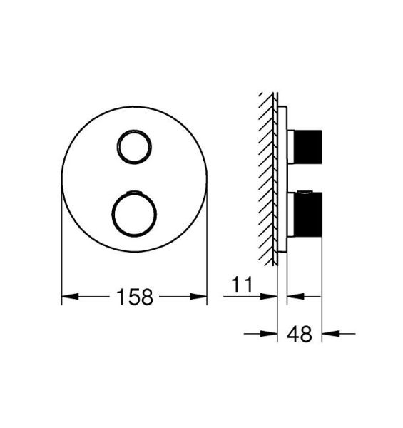 Grohe Atrio Thermostat-Brausebatterie mit integrierter 2-Wege-Umstellung