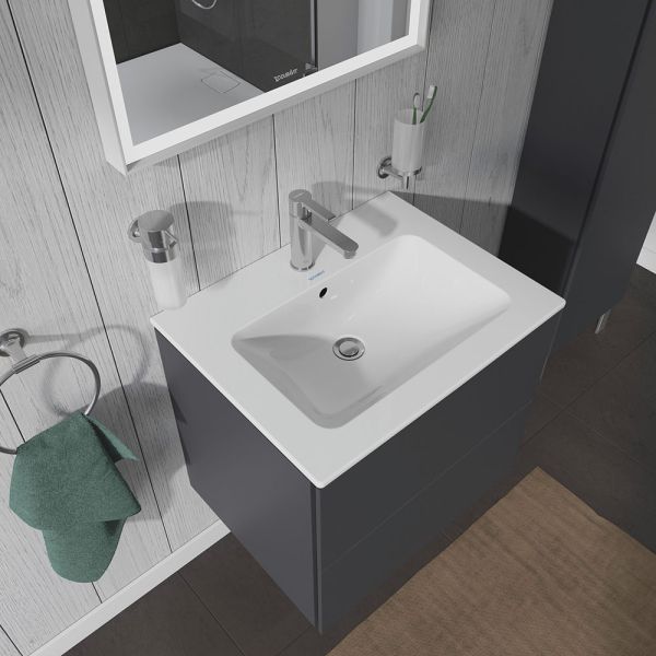 Duravit ME by Starck Waschtisch rechteckig 63x49cm, mit Hahnloch, mit Überlauf, weiß 2336630000