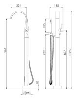 Vorschau: Steinberg Serie 280 Freistehende Wanne/Brause-Armatur mit Handbrause