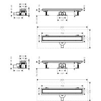 Vorschau: RainDrain Go Komplettset Duschrinne 70cm befliesbar für Standard-flache Installation, edelstahl gebürstet 56272800