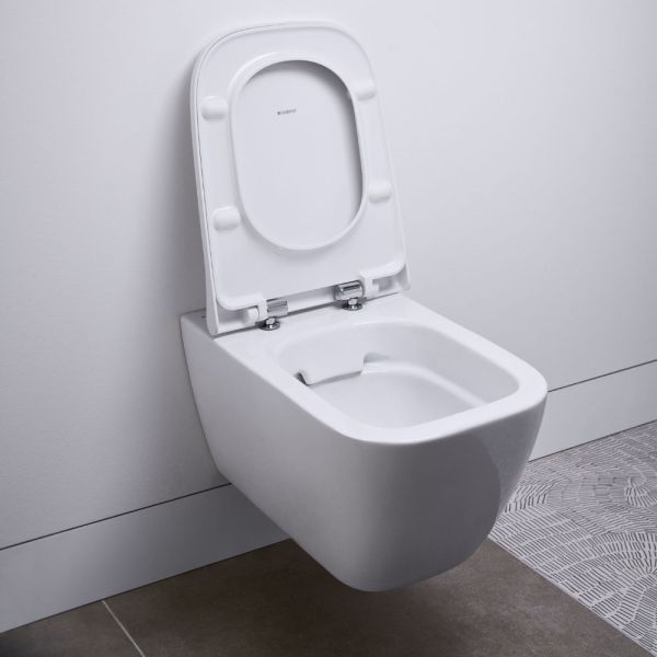 Geberit Smyle Square Set Wand-WC mit WC-Sitz, weiß