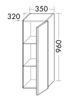 Vorschau: Burgbad Iveo Halbhoher Schrank mit 1 Tür UHHX035RF2833G0161