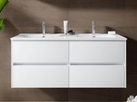 Vorschau: RIHO Porto Square Doppelwaschtisch mit Unterschrank 120cm & LED-Spiegelschrank, 4 Auszüge