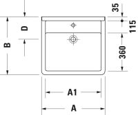 Vorschau: Duravit Starck 3 Waschtisch rechteckig 60x54,5cm, ohne Überlauf, ohne Hahnloch, weiß 0312600000