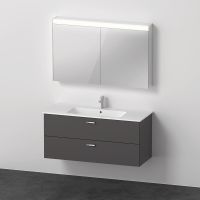 Duravit XBase Badmöbel-Set 123cm mit ME by Starck Waschtisch und Spiegelschrank XB007804949