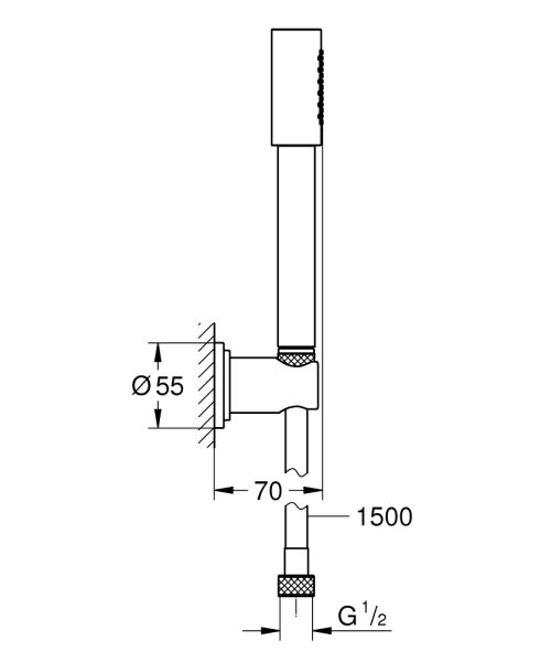 Grohe Rainshower Aqua Stick Wandhalterset, 1 Strahlart, chrom