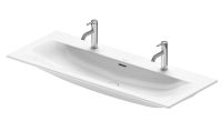 Duravit Viu Waschtisch rechteckig 123x49cm, 2 Hahnlöcher, mit Überlauf und Ablaufventil, weiß 2344120024