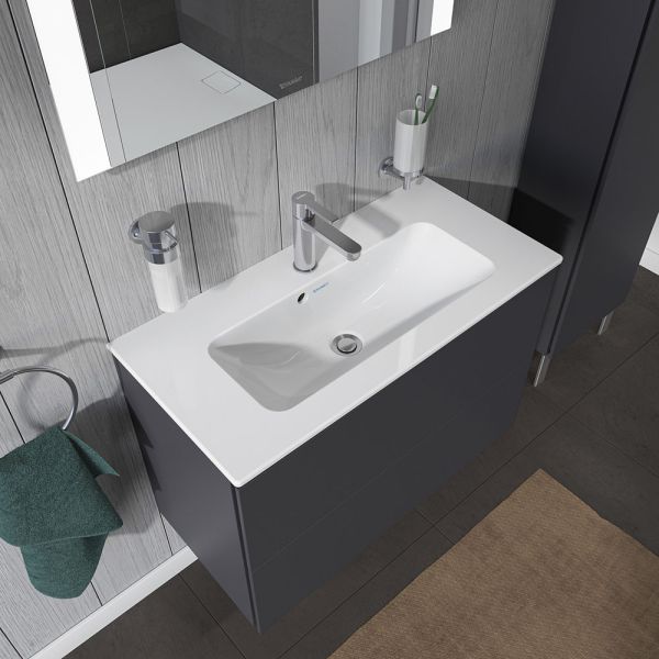 Duravit ME by Starck Waschtisch 83x40cm, 1 Hahnloch, mit Überlauf, WonderGliss, weiß 23428300001